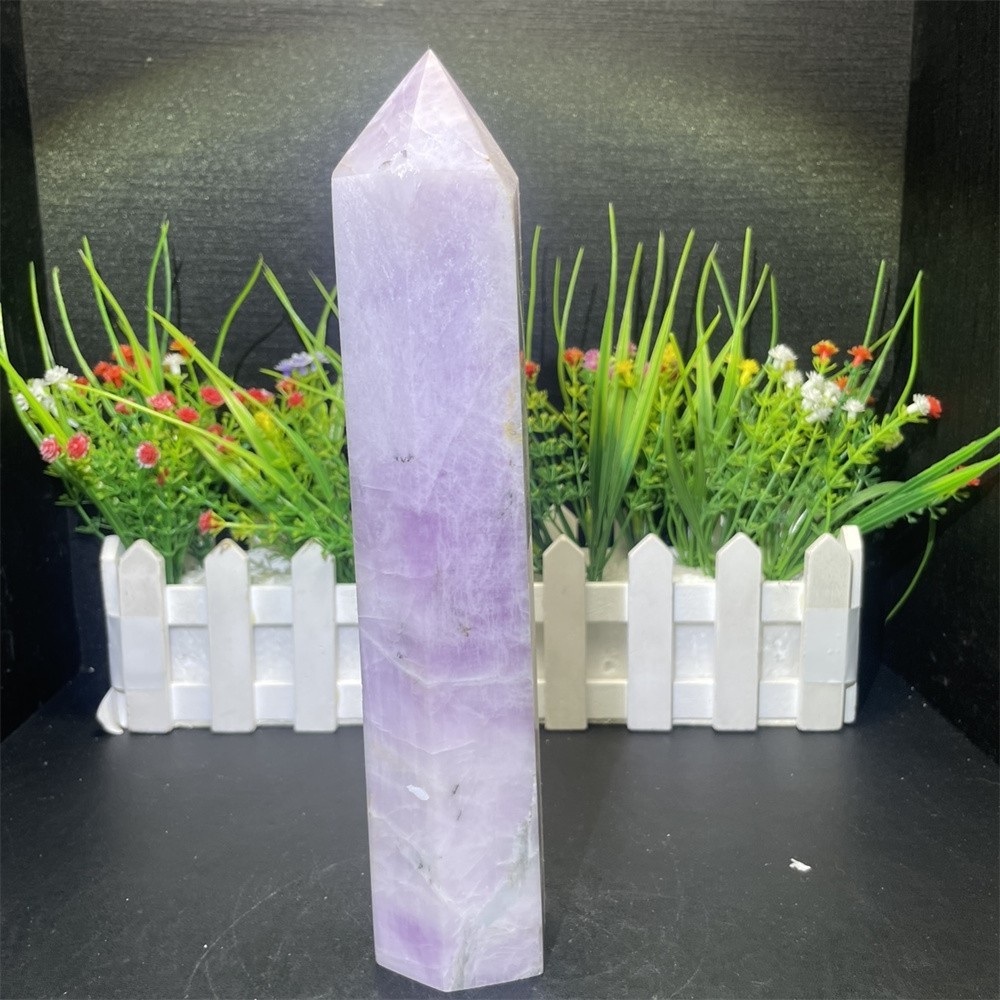 2.2LB9 ” Natural Kunzite Obelisk Tower Crystal Quartz Healing Energy Reiki