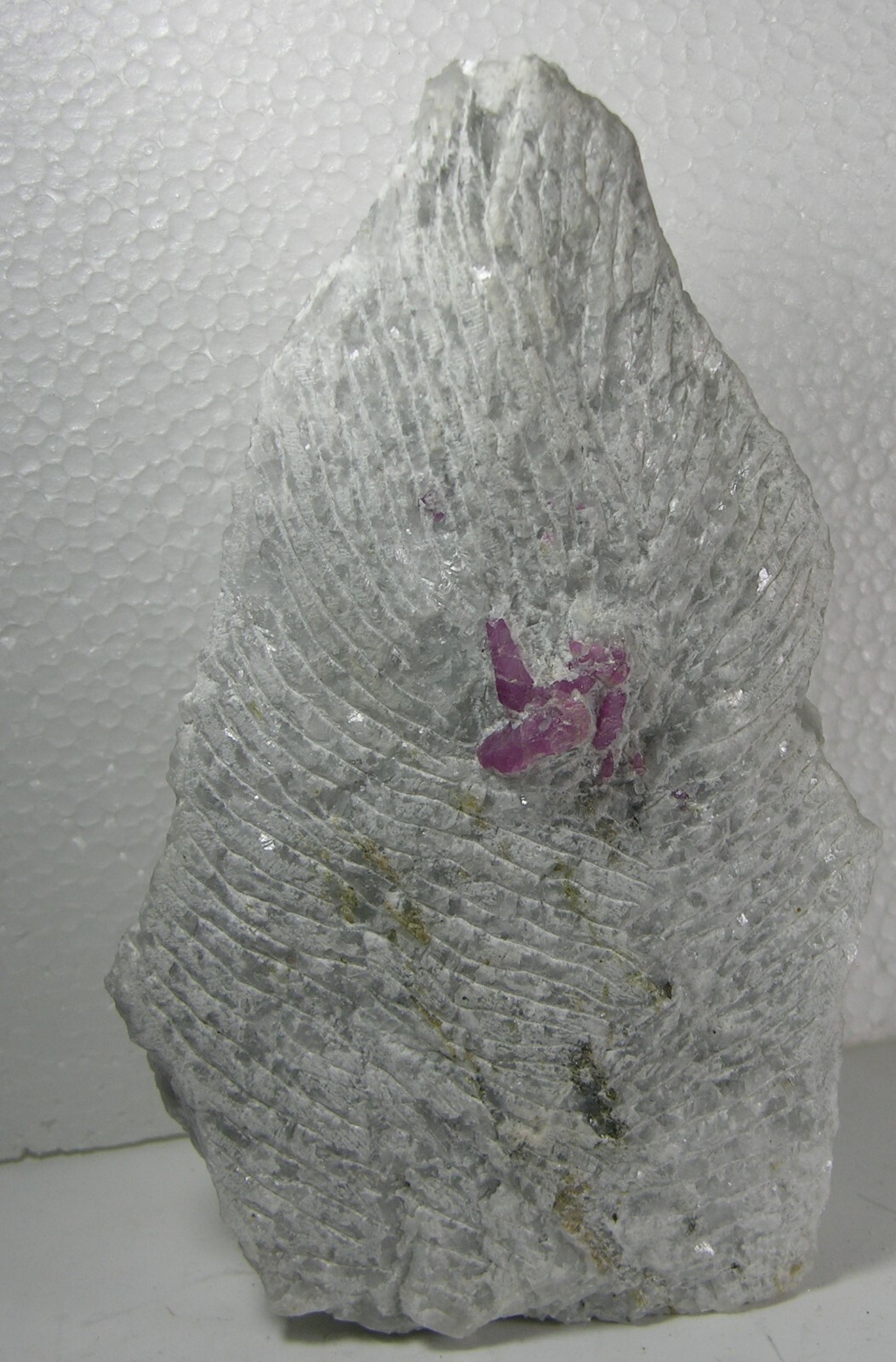 1060g Vietnam Natural Ruby Sapphire Corundum Crystals in Calcite 190mm 2 lb 5 oz