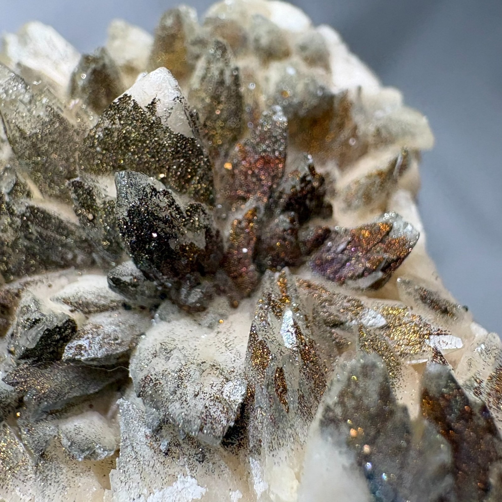 Natural Druzy Pyrite on Dogteeth Calcite Cluster Raw Mineral Sparkle Specimen