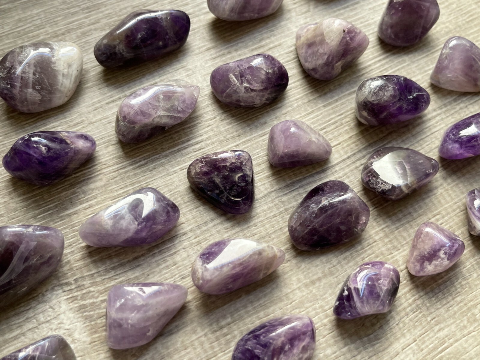 Grade A++ Amethyst Tumbled Stones, 0.75″-1.25″ Purple Amethyst Polished,Bulk Lot