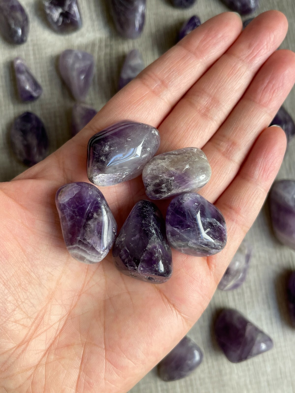 Grade A++ Amethyst Tumbled Stones, 0.75″-1.25″ Purple Amethyst Polished,Bulk Lot