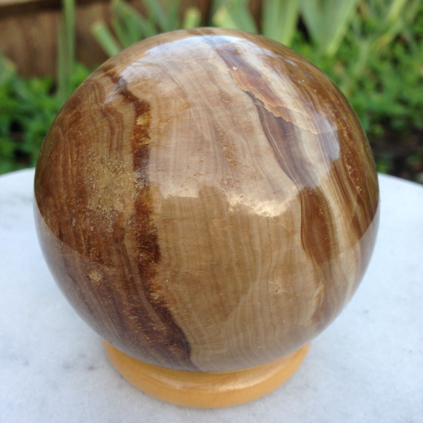 Large Aragonite Crystal Sphere Ball Healing Stress Capricorn Stone 560g 7.9cm