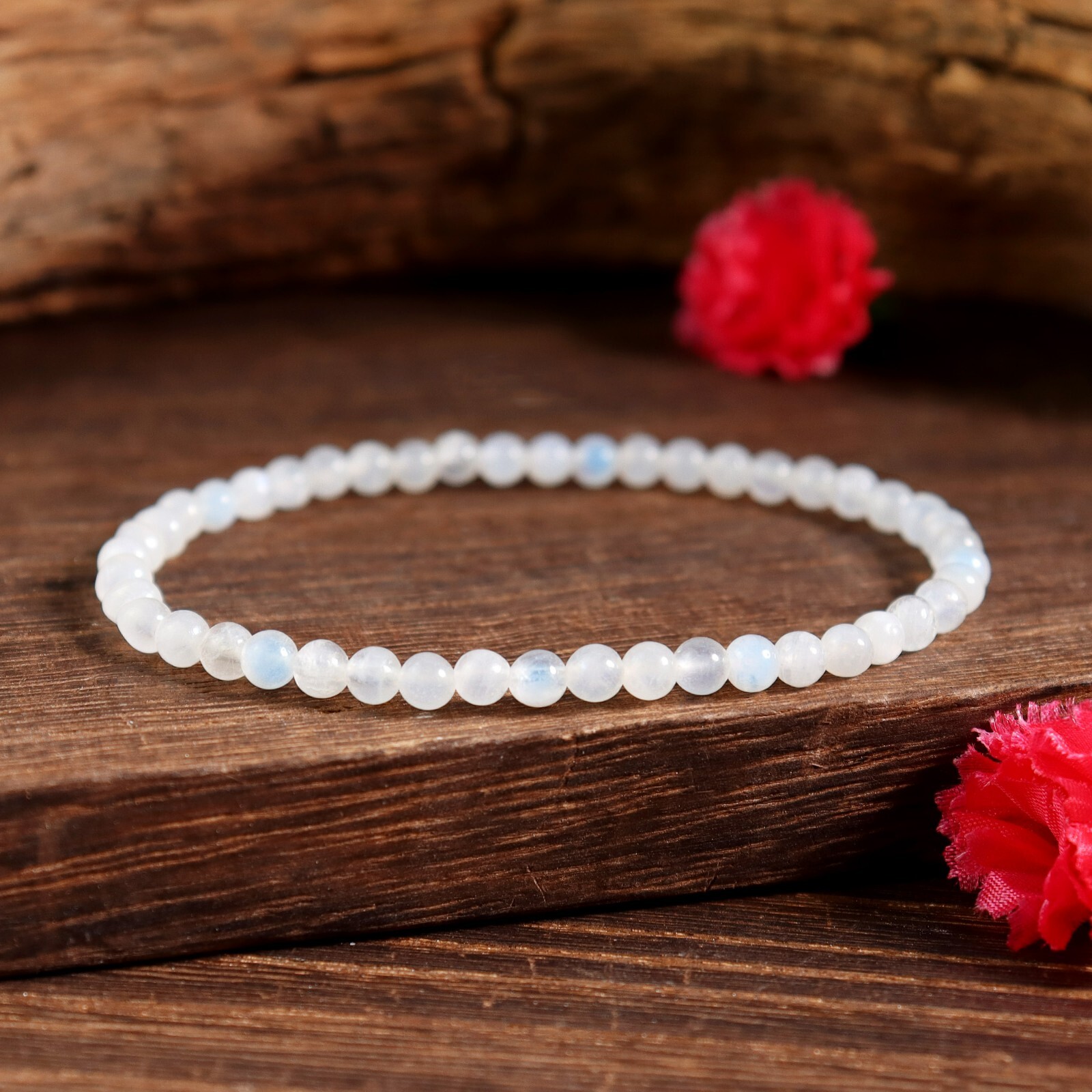 Handmade Grade A++ Gemstone 4mm Round Bead Stretchy Bracelet Reiki Chakra Unisex