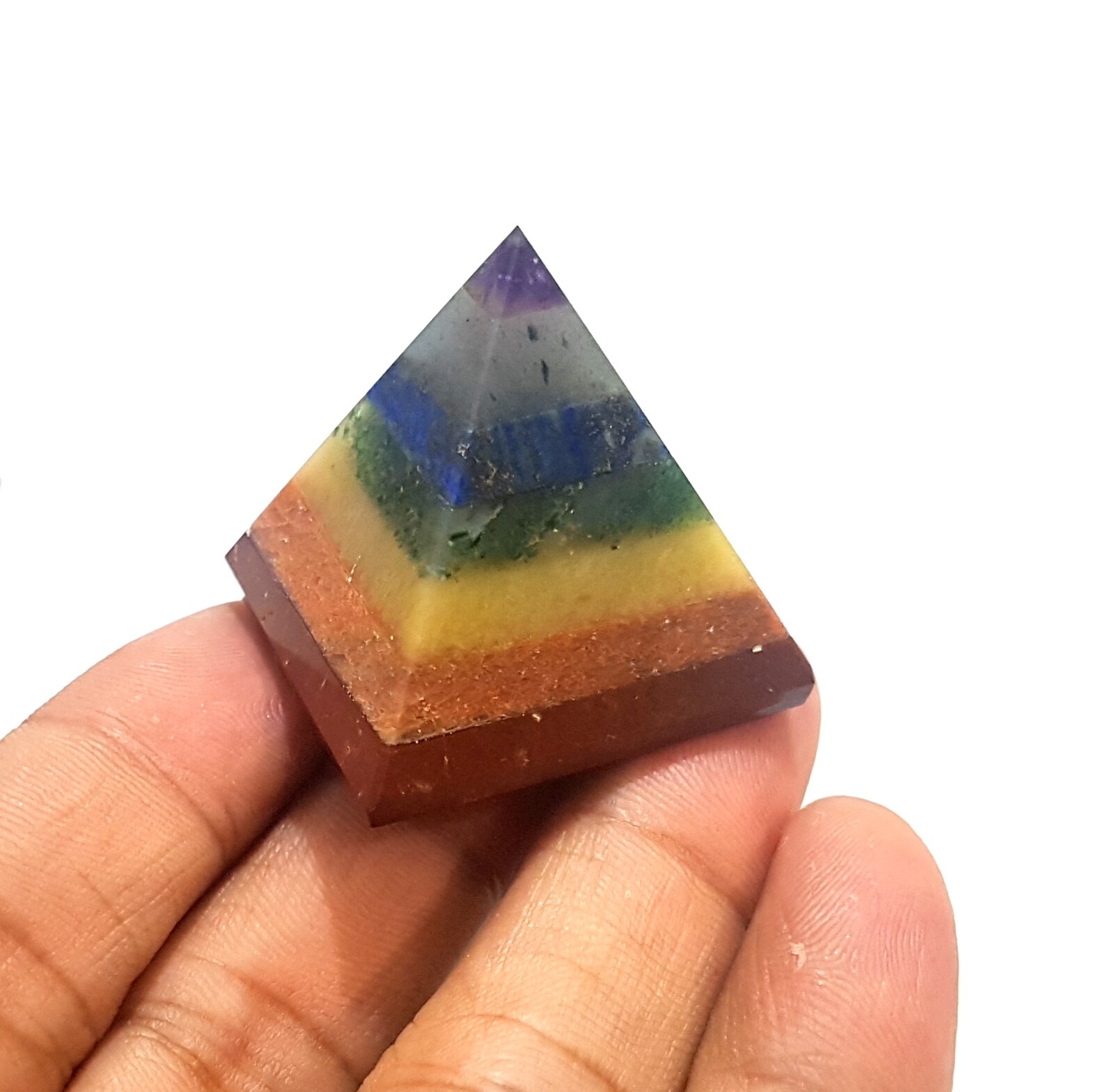 7 chakra bonded healing crystal Natural Stone Chakra Pyramid