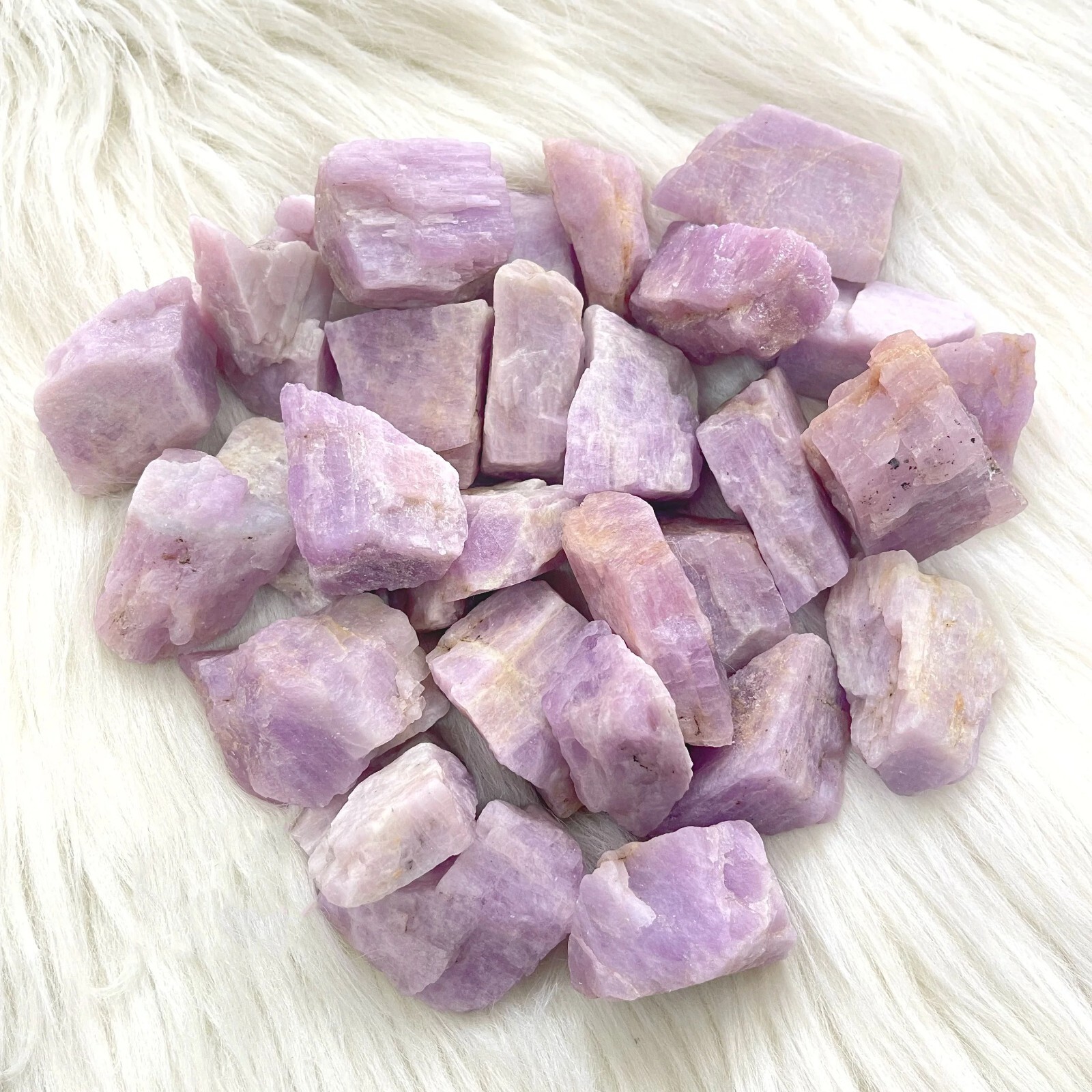 3pcs Natural Raw Kunzite Purple Crystal Rough Healing Stone Specimens Rocks