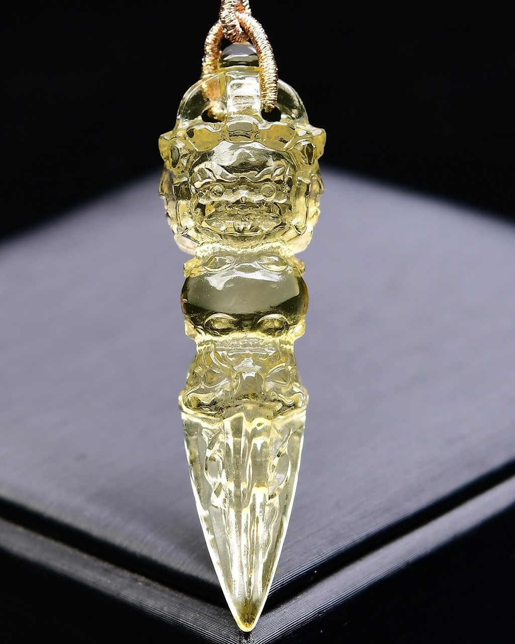 Top Natural Citrine Quartz Crystal 56mm Carved Pendant Skull Healing Repair Gem