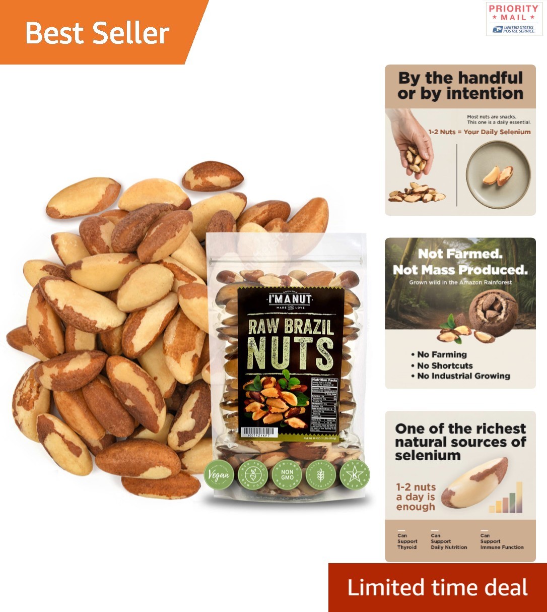 Wild Harvested Raw Brazil Nuts 0.45 kg Healthy Snacking Plant-Based Protein