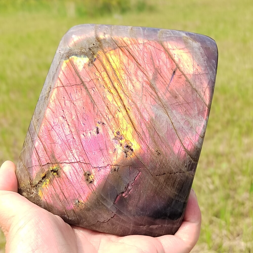 Natural Purple Labradorite Quartz Crystal Spectrolite Mineral Specimen Gem 1197g