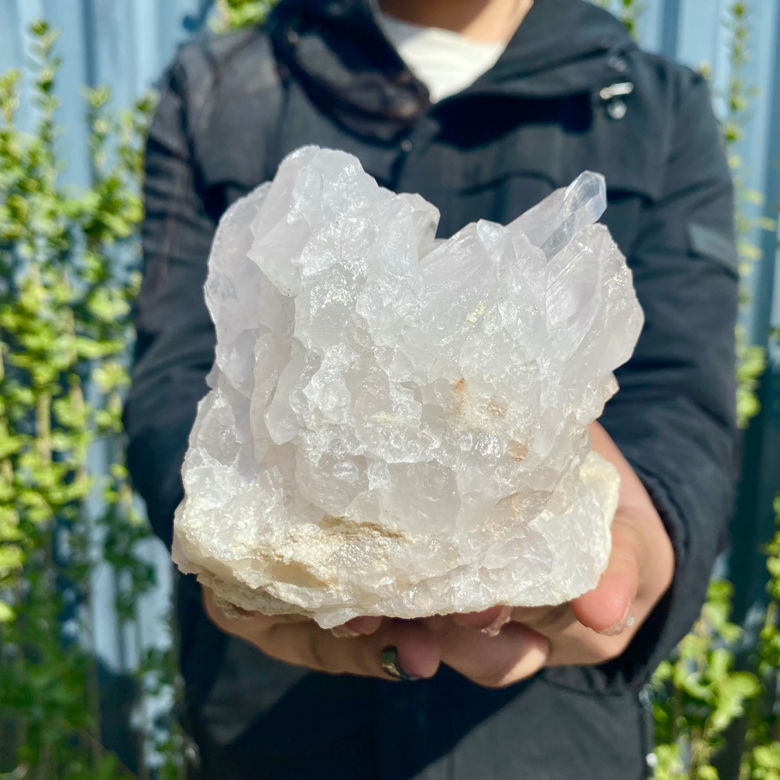 2.1LB Natural rare white water crystal cluster backbone mineral specimen