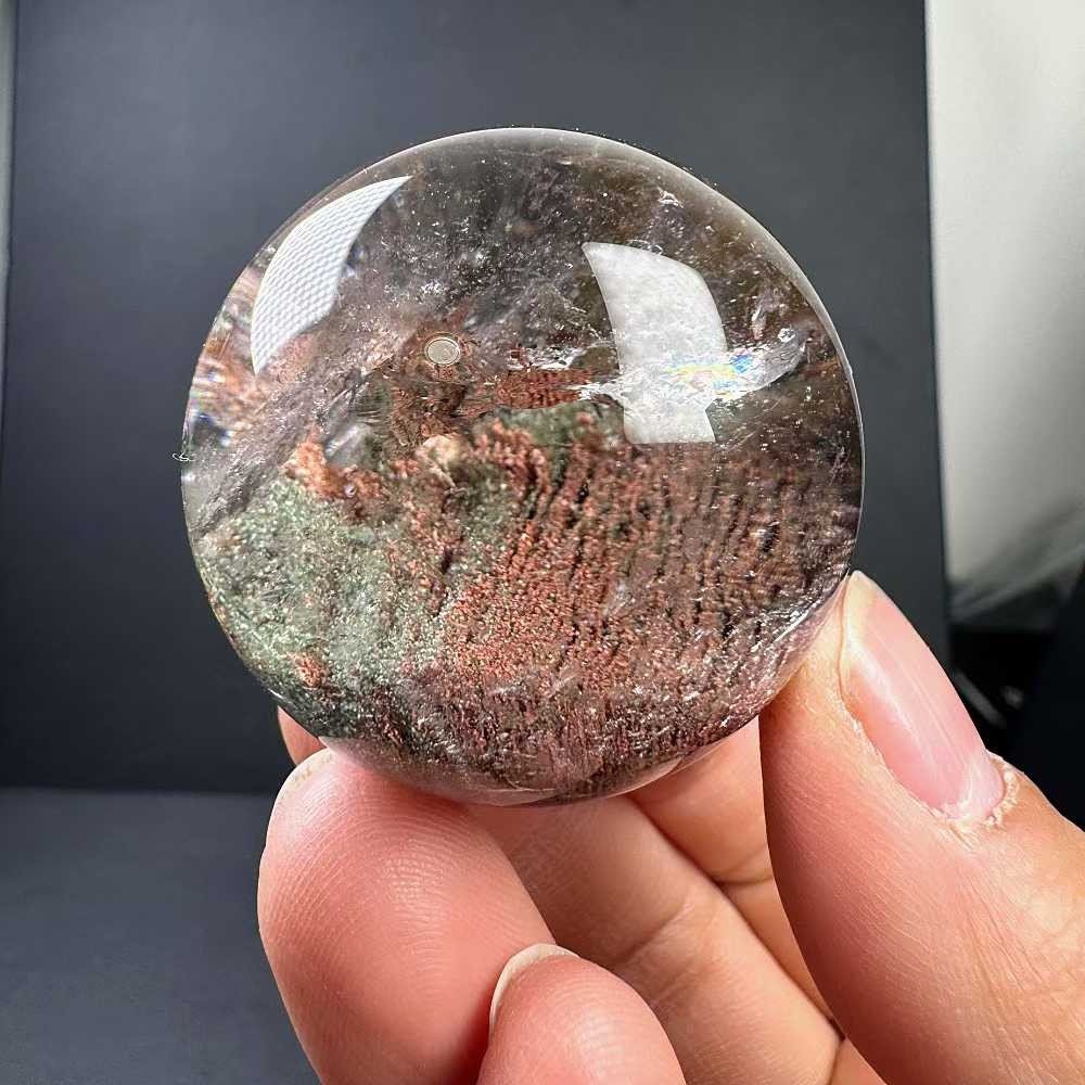 40mm Natural Ghost Quartz Sphere Crystal Ball Mineral Reiki Decor +Stand