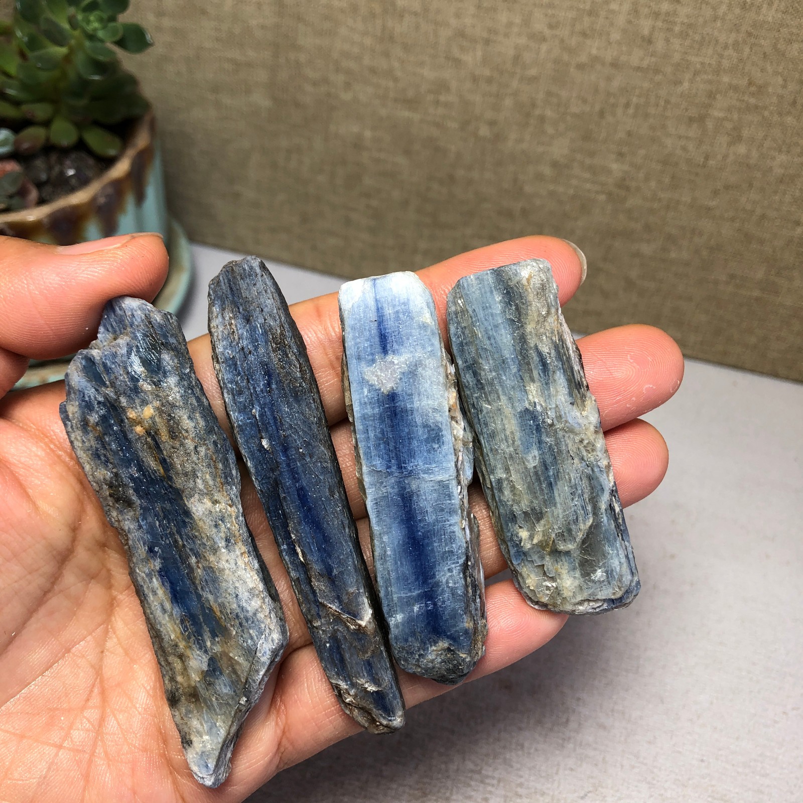 4pcs Natural Kyanite Crystal gemstone rough original Mineral Specimen 143g A5413