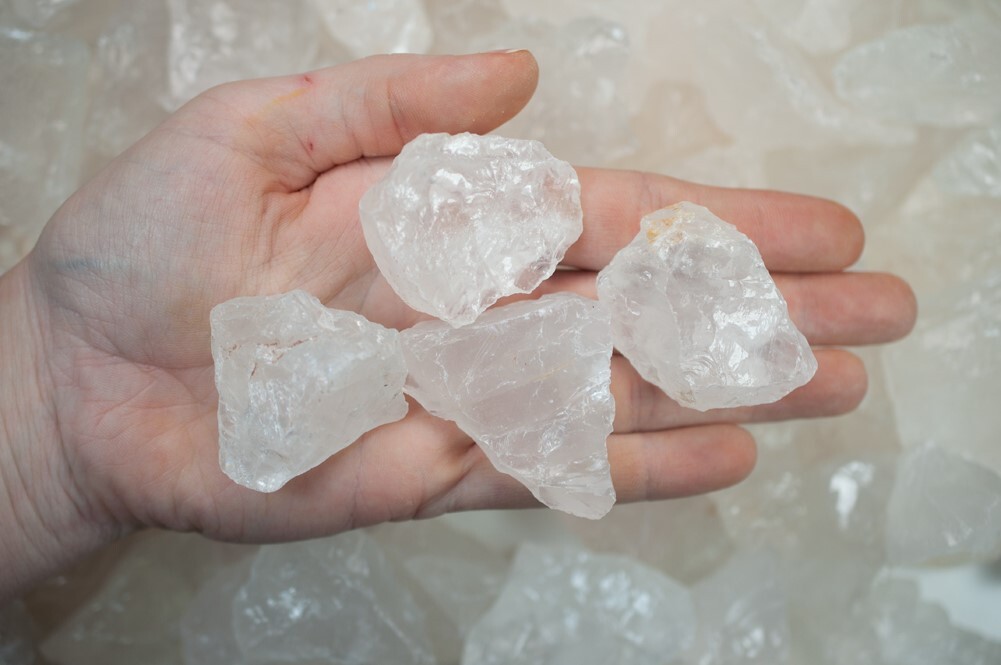 1/2 lb Girasol Quartz Rough Stones – Natural Crystal Mineral Specimens Tumbling