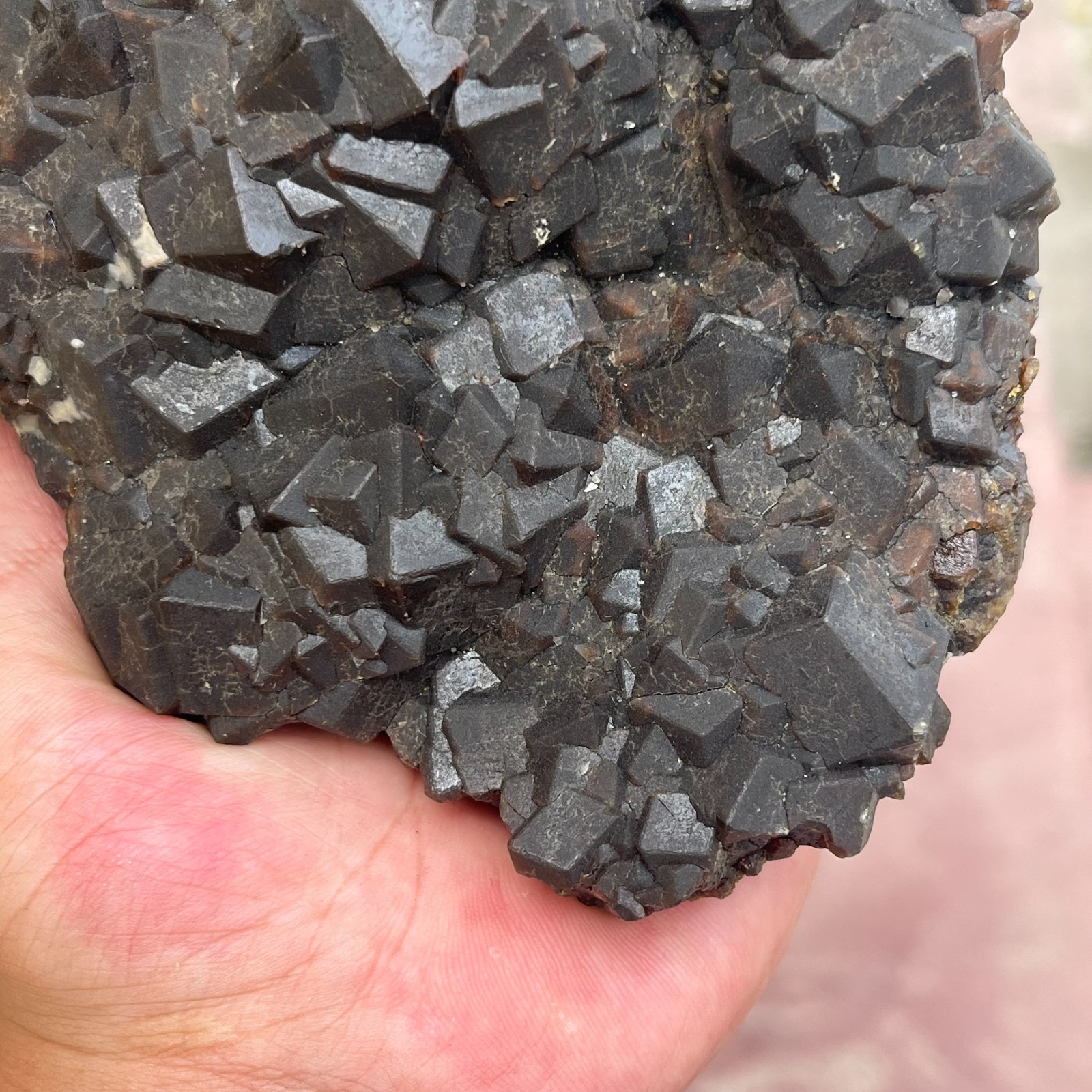 2.6LB Rare Natural Green Garnet Cube Crystal Cluster Mineral Specimen