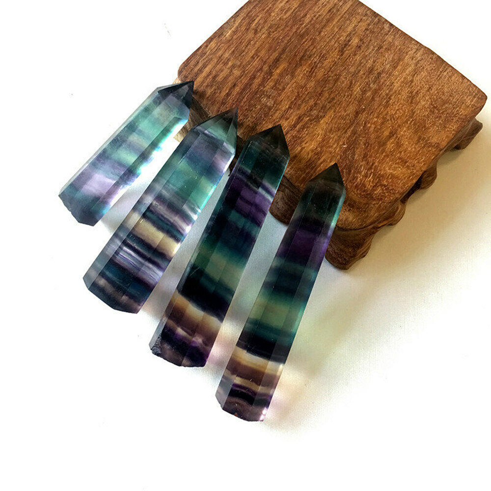 5/10PACK 4-5cm Natural Rock Fluorite Quartz Crystal Stone Point Healing Obelisk