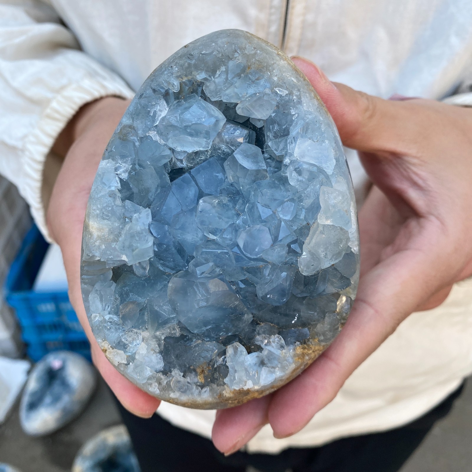 2.8LB Celestite Cluster Blue Geode Crystal Rock Yoga Meditation Reiki Decor