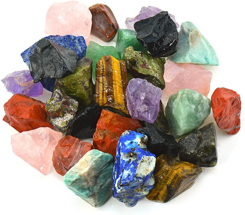 1 Lb Bulk Rough Madagascar Stones Mix Large 1″ Natural Raw Stones for Tumbling,