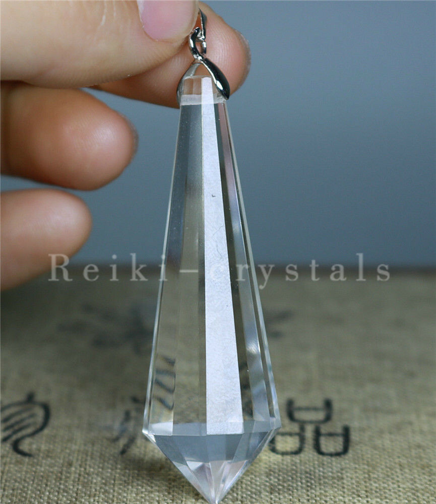 10pcs 12 sided VOGEL Style Natural Clear Quartz Crystal Pendulum POINT Pendant