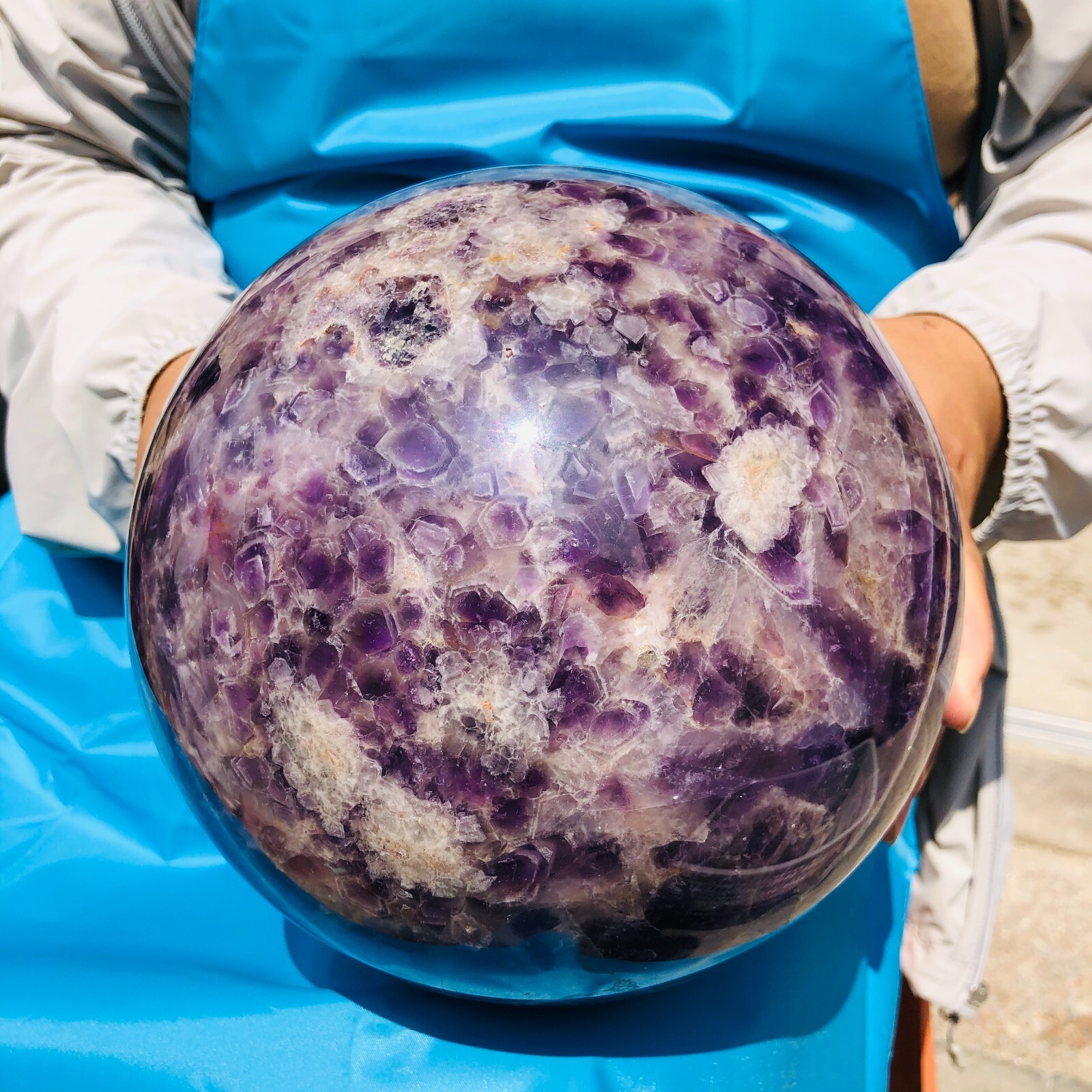 19.03LB Natural Dream Amethyst Sphere Quartz Crystal Ball Specimen Healing