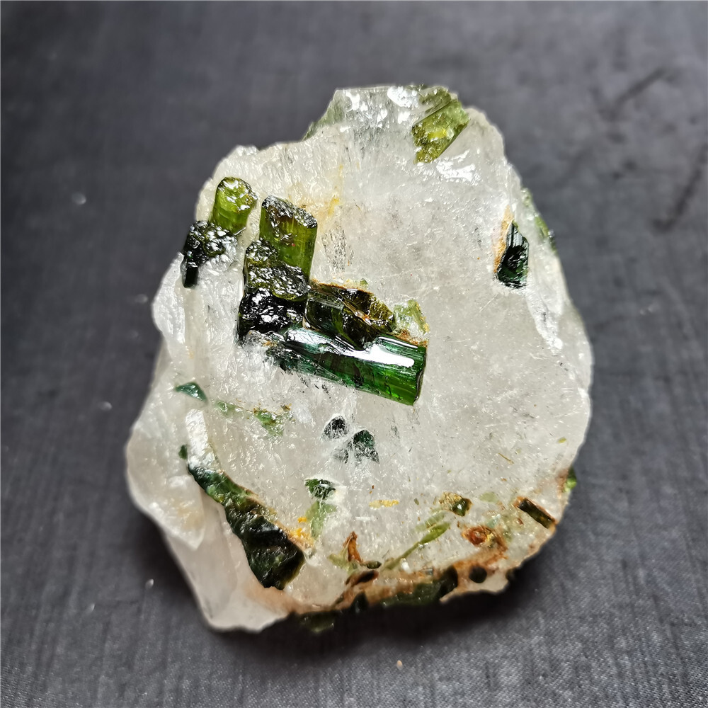 TOP 439 G Natural GreenTourmaline on Quartz Specimens Y14