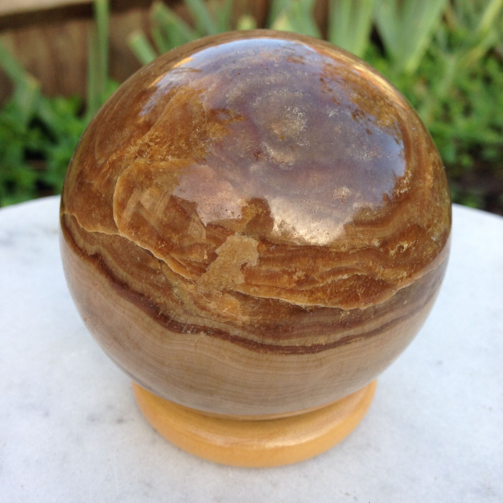 Large Aragonite Crystal Sphere Ball Healing Stress Capricorn Stone 560g 7.9cm