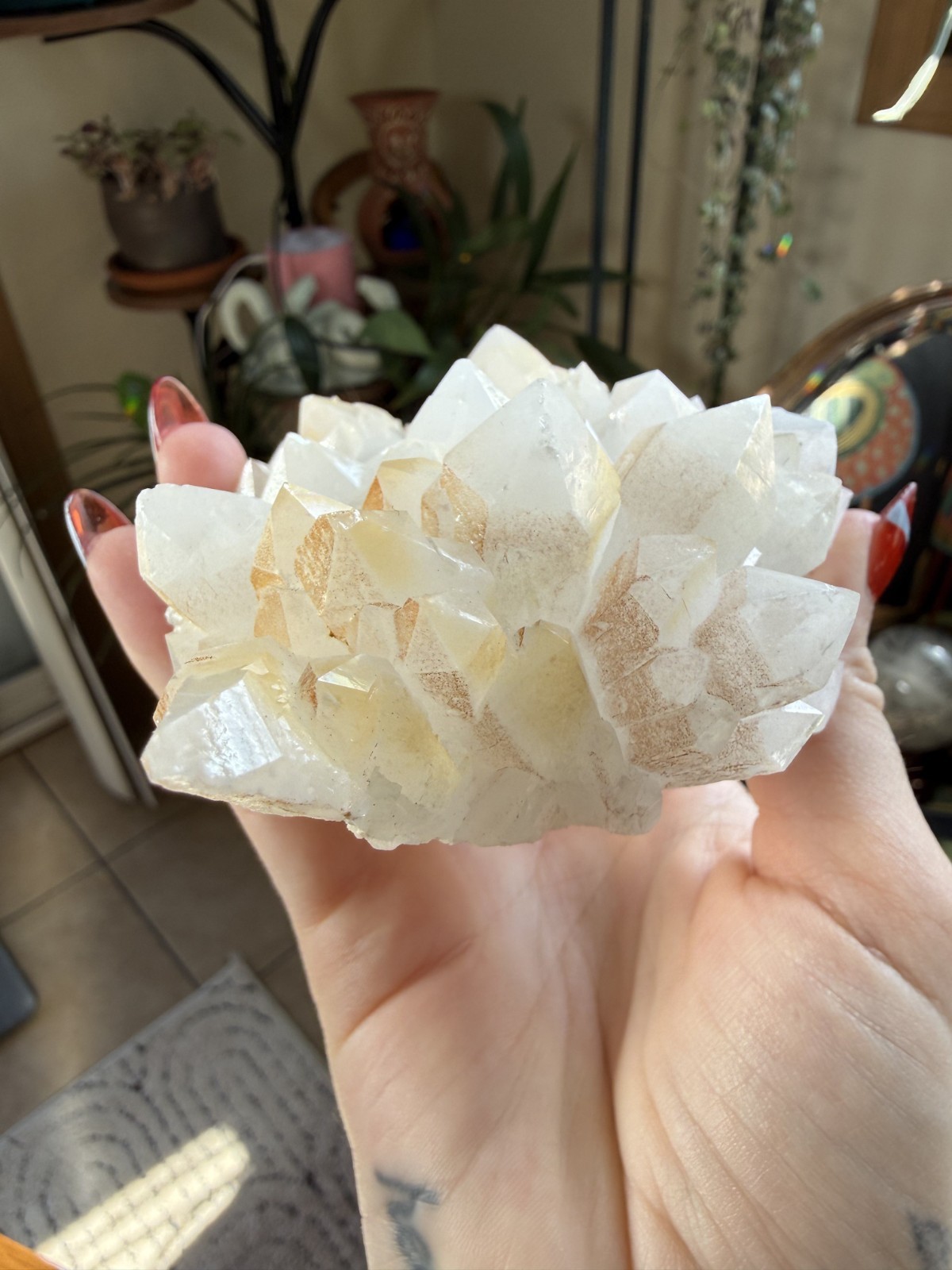 Mango Quartz Crystal Specimen – White Quartz with Bright Yellow Inclusions – 1.1