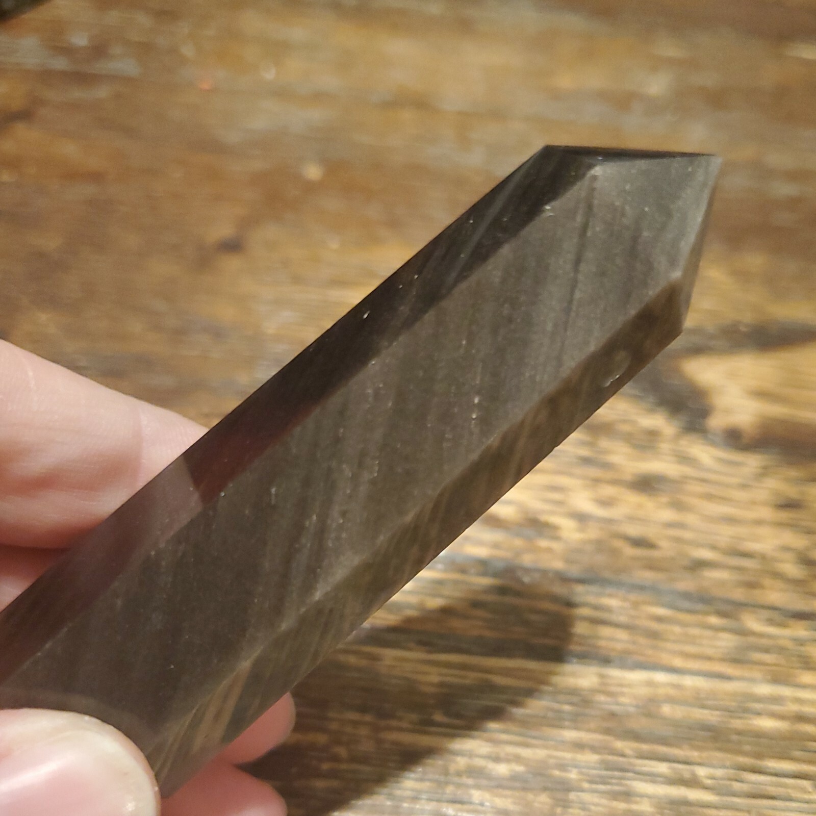 Silver Sheen Obsidian Point Wand Tower 3.03 in tall
