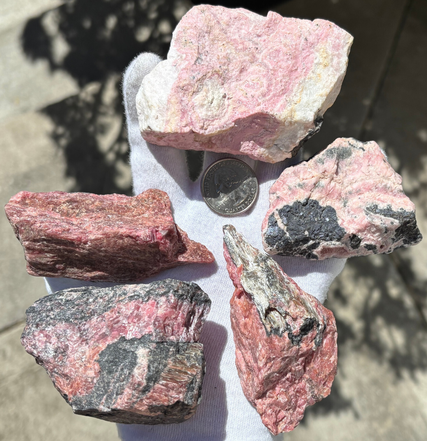 US SALE BEAUTIFUL 799g/1.76lb LOT RHODONITE LARGE ROUGH RAW SPECIMEN CHUNKS PINK