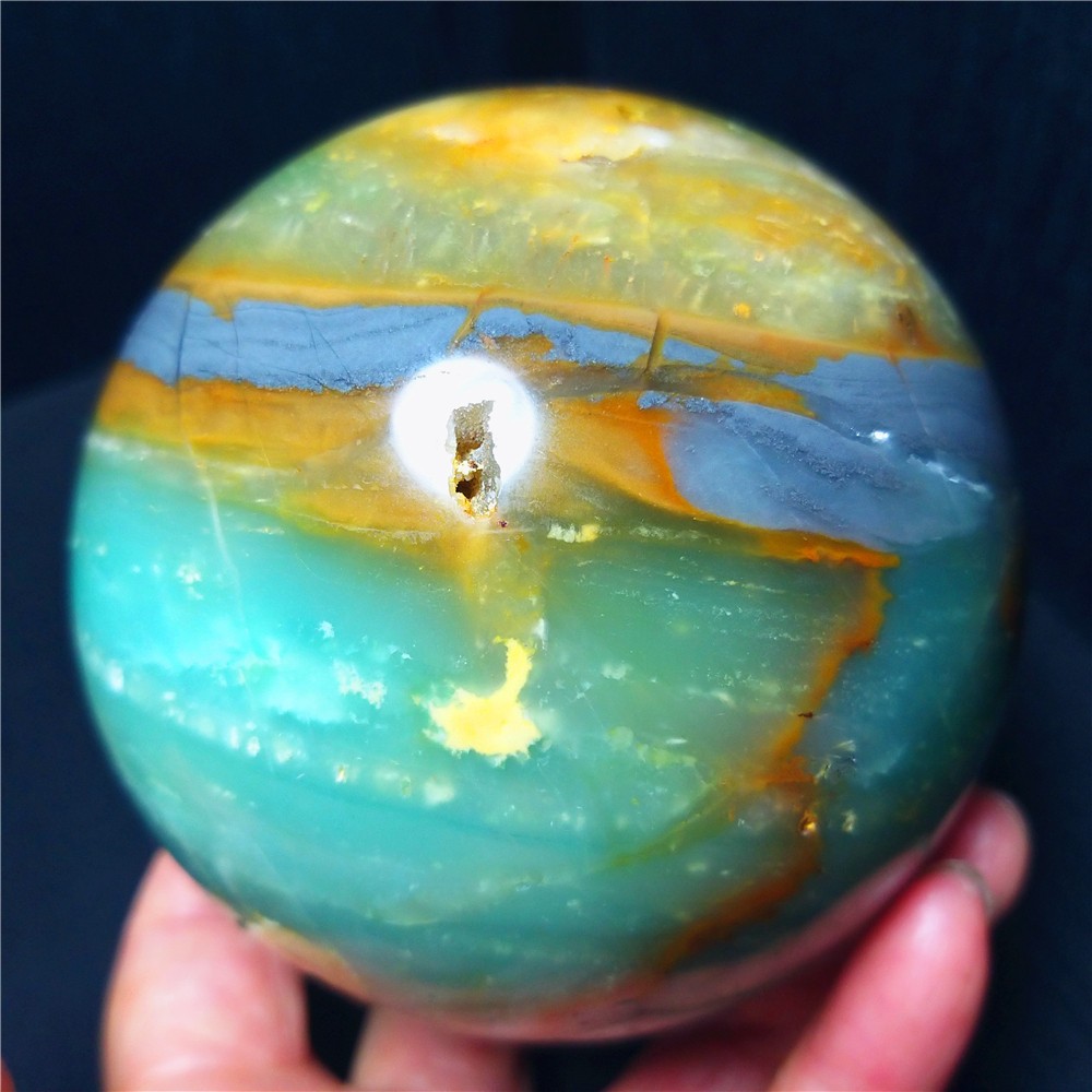 1008g Natural Polishing Amazon Agate Chalcopyrite Symbiotic Crystal Ball A4935