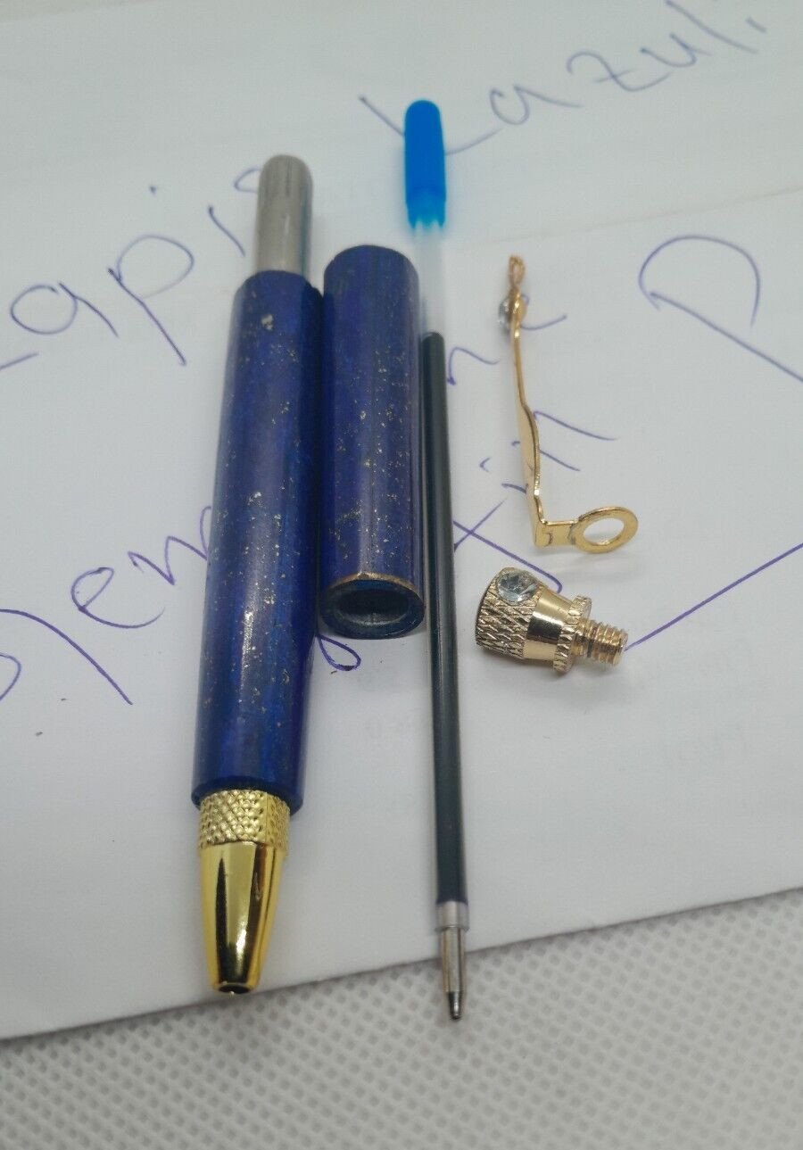 25g Natural Stone Lapis Lazuli Ballpoint Blue Ink Pen Premium Quality Handmade