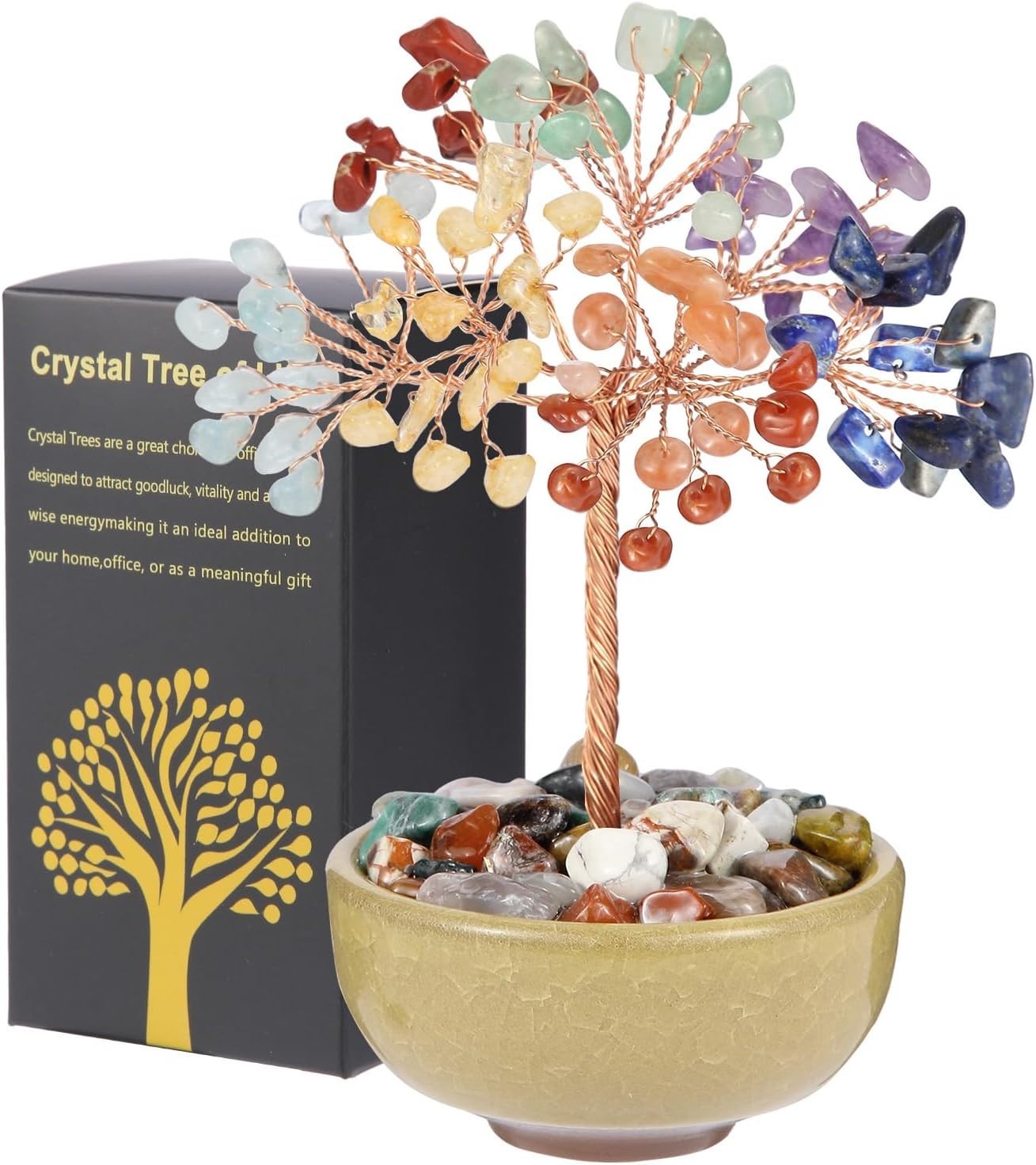 Elegant 5 Inch 7 Chakra Abundance Tree – Healing Decor for Home & Sacred Spaces