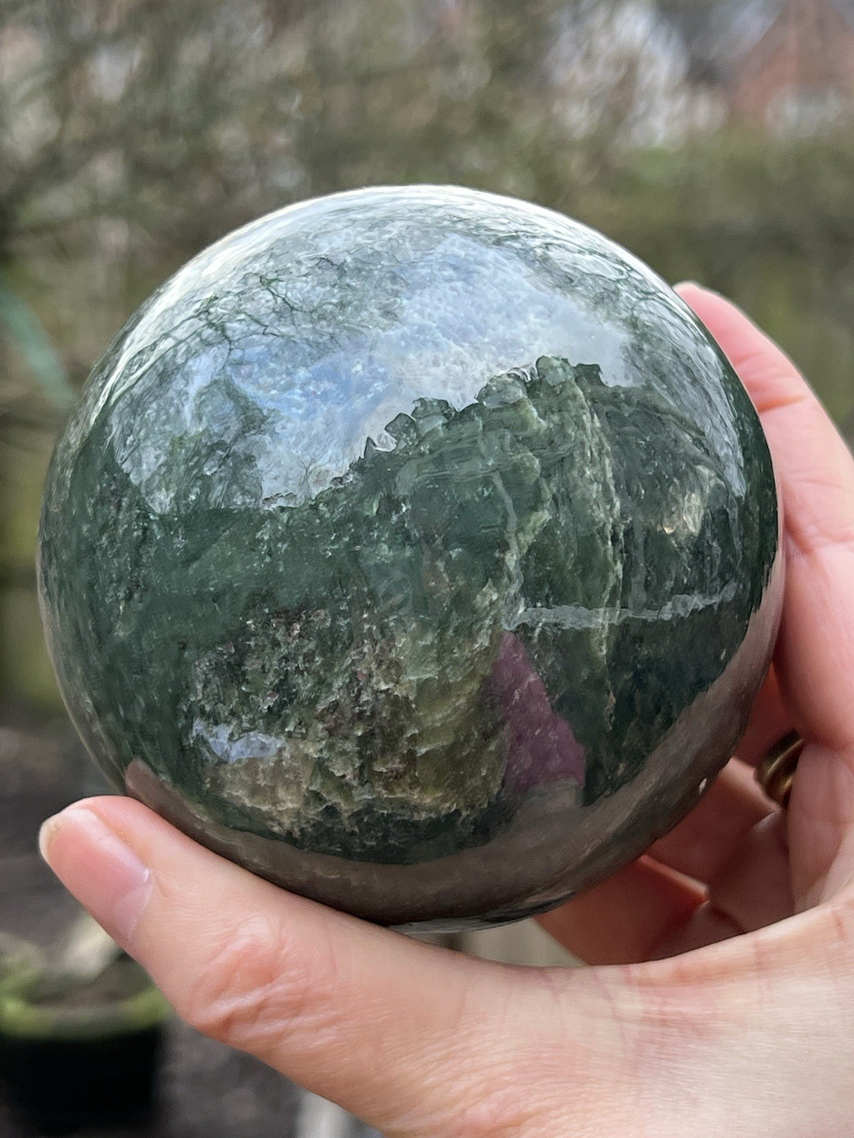 Jade Nephrite Himalayan Large Ball 1054g 87mm 11