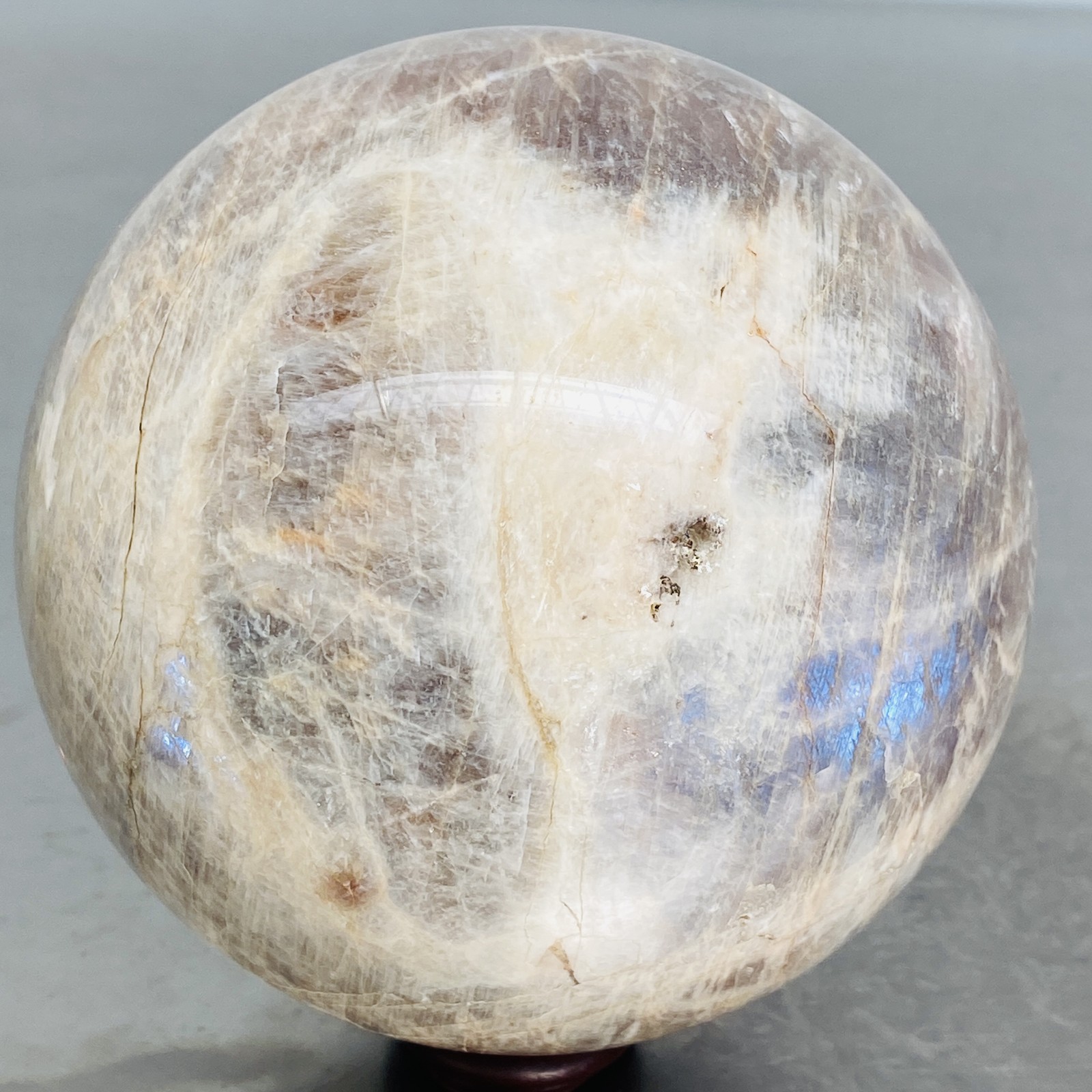 Natural Gray moonstone sphere quartz Crystal ball Healing 2080G (4.58LB)