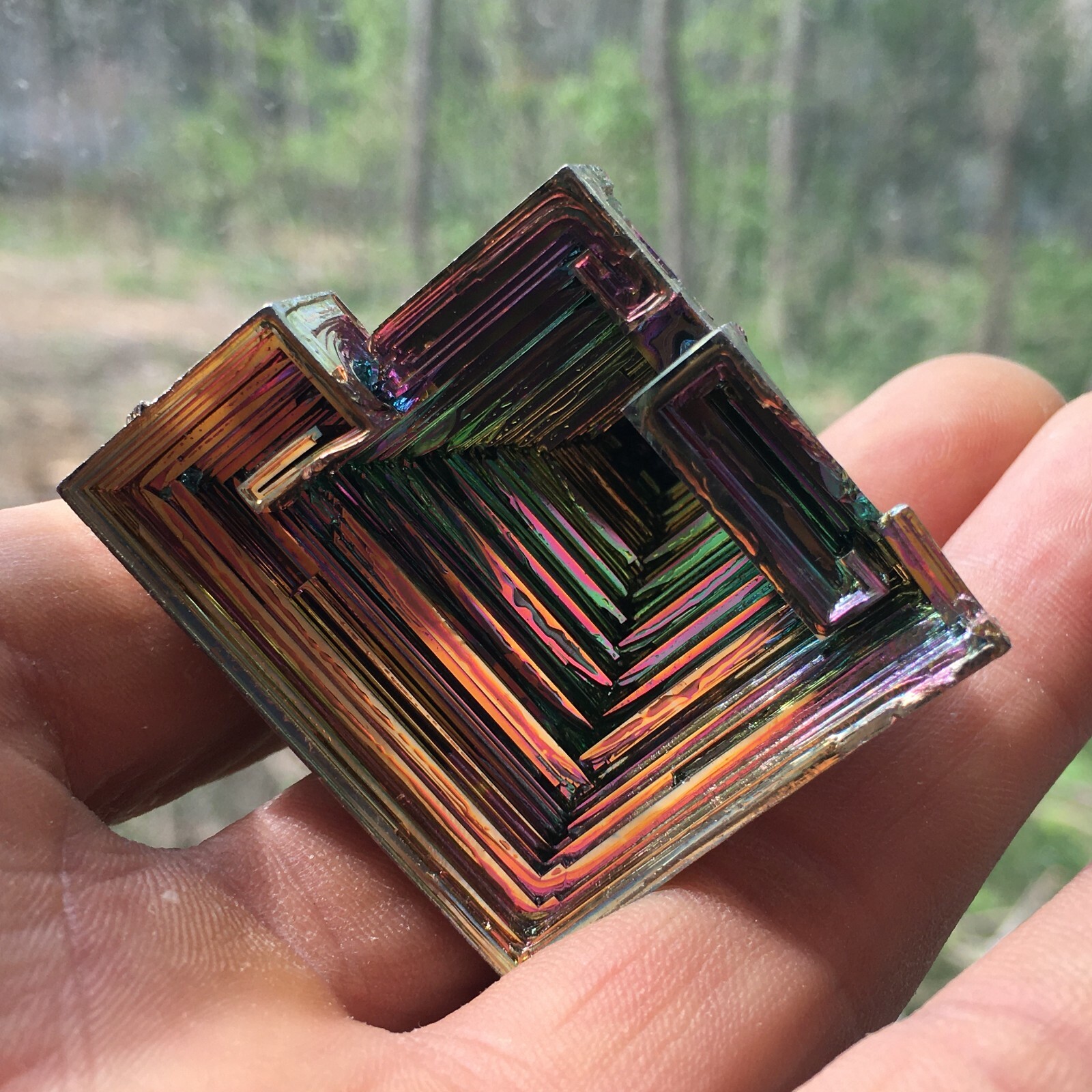 0.16kg electroplating Bismuth ore Quartz speciman crystal Reiki healing