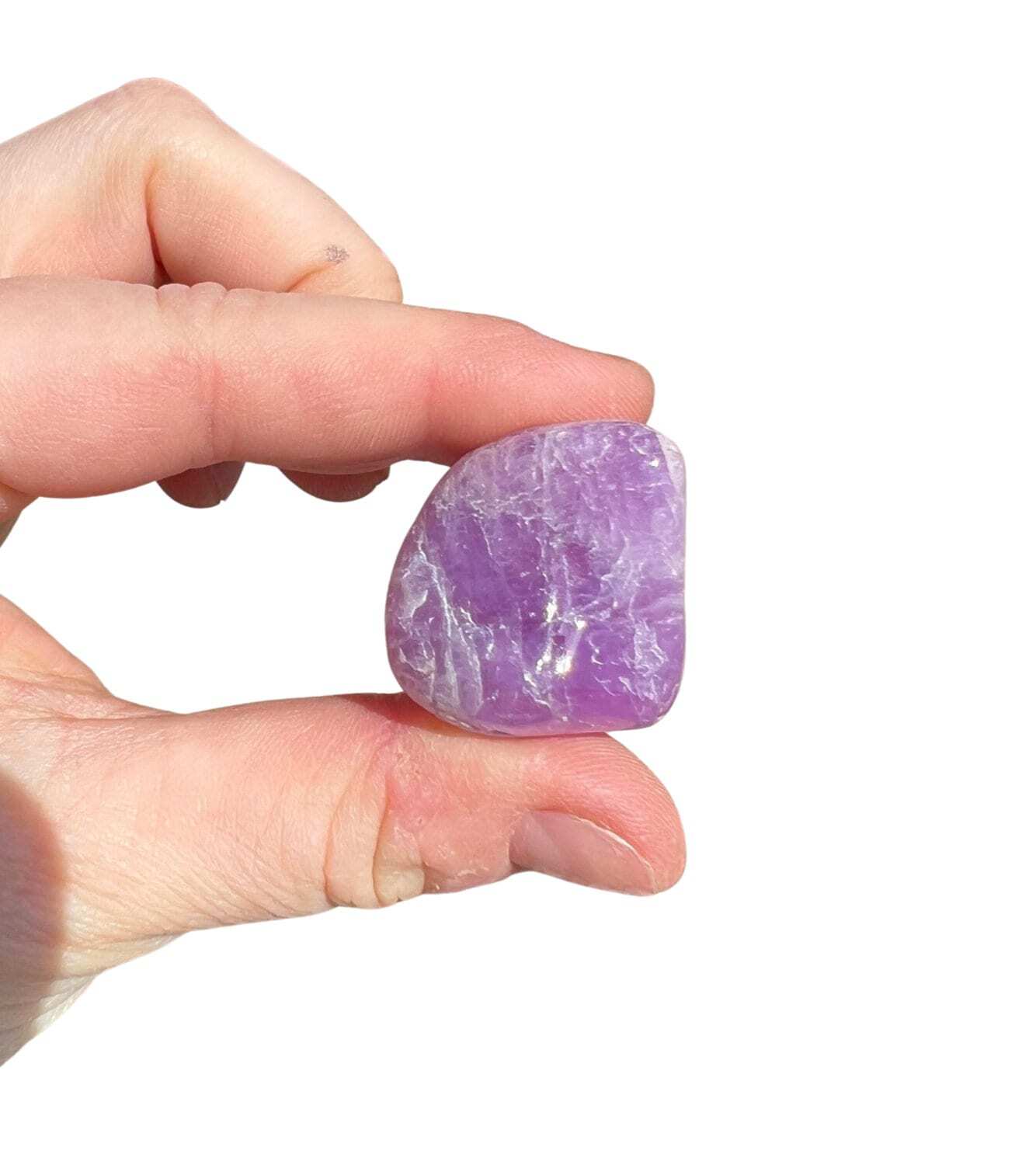 Kunzite Tumbled Stone – Grade AAA, Natural Kunzite from Brazil