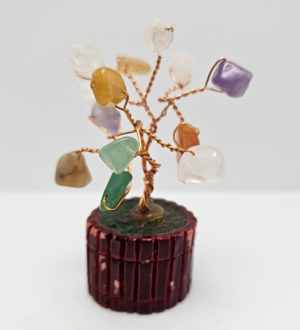 Multi Color Miniature Gemstone Tree Of Life – Bonsai Natural Stone Tree Of Life