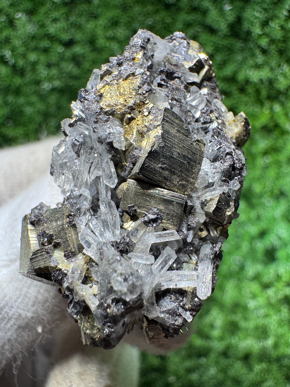 SHINY Cluster of Pyrite, Galena & Quartz from / N405