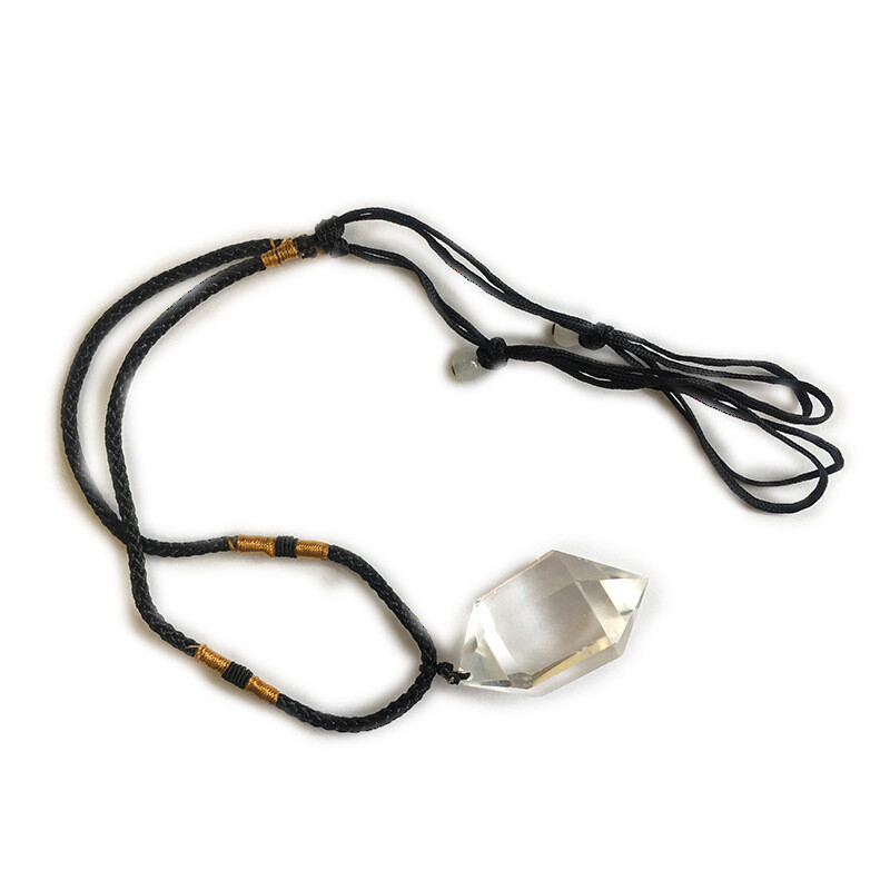 Natural Clear Quartz Crystal Pendulum Pendant Necklace Chakra Healing Stone Gift