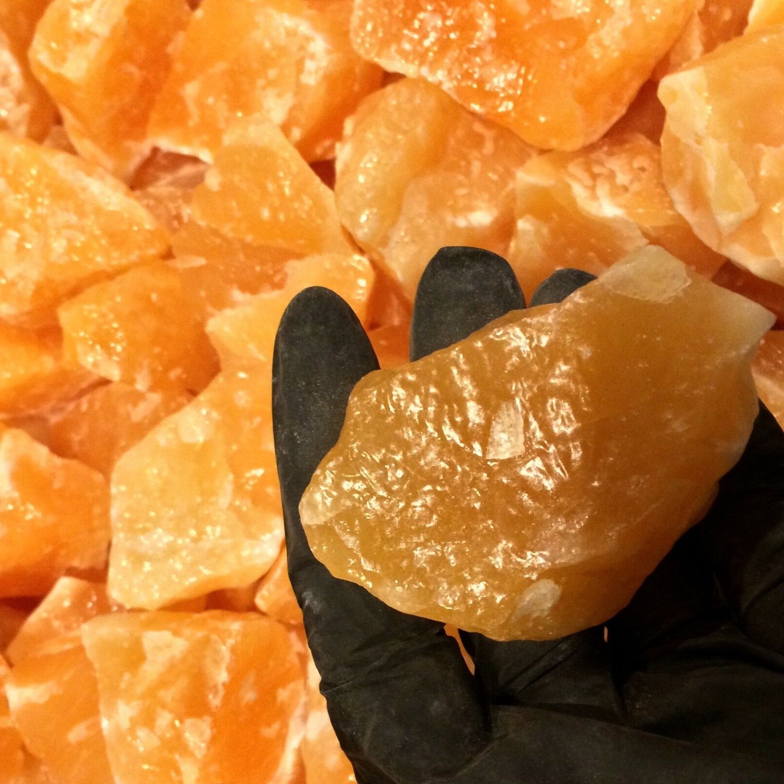 1/2 lb LOT Calcite Orange Natural Crystal Rough Gemstone Raw Stone Bulk Healing