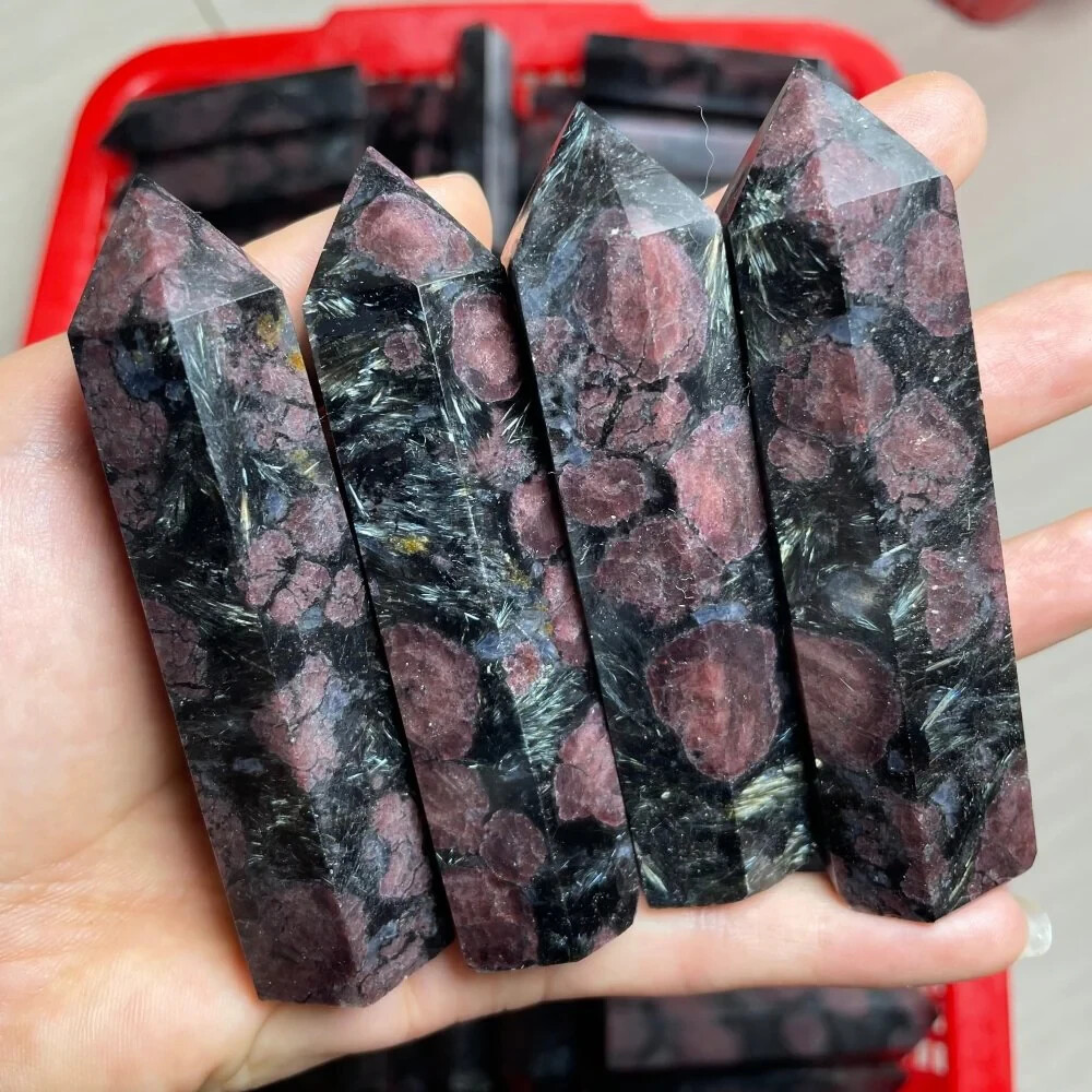 2025NEWFIND 1pc Garnet Mix Arfvedsonite Crystal Towers Healing Reiki Home Decor