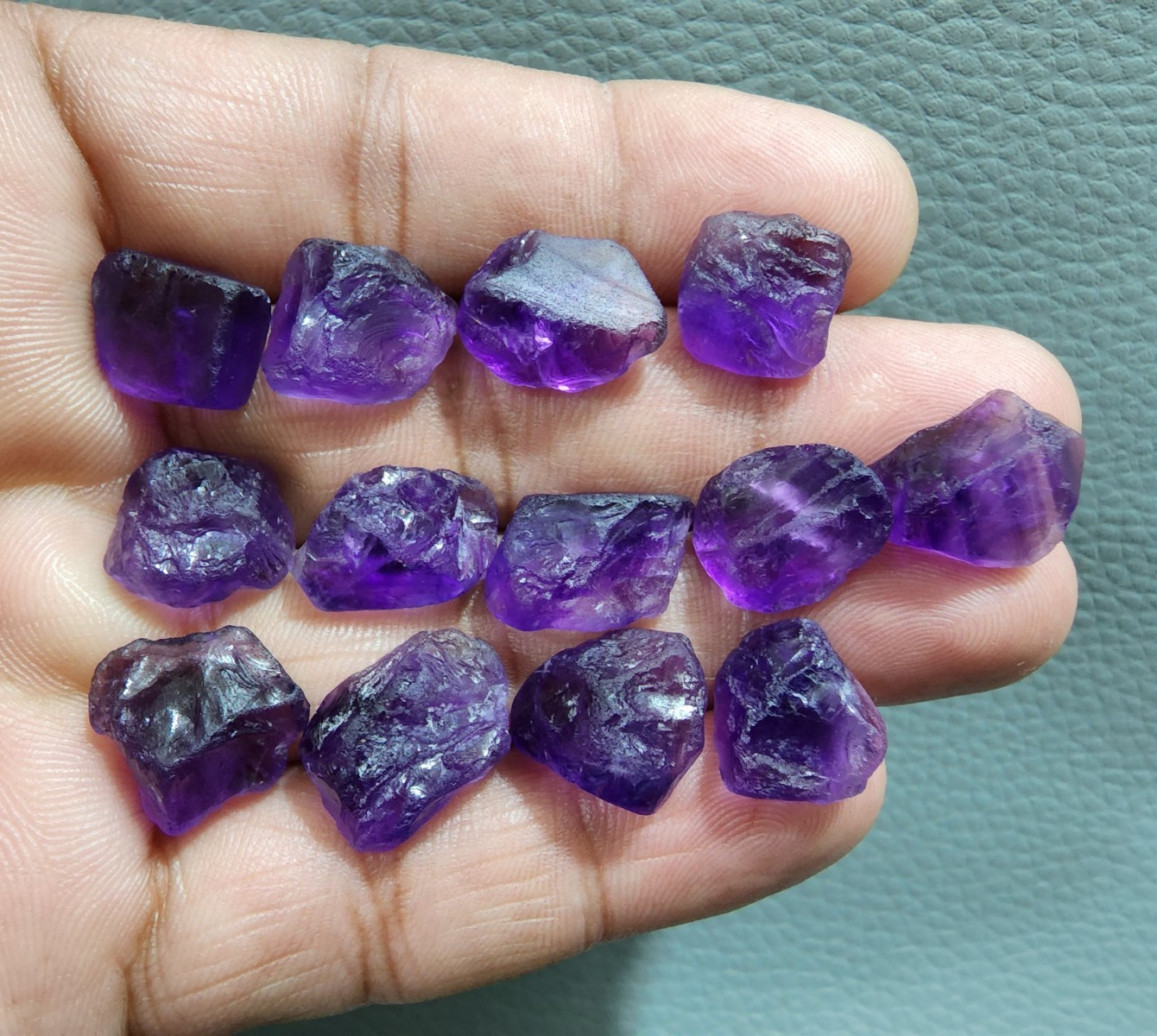 13 Pcs Superb Purple Amethyst Rough 15-17 MM Raw Size Crystal Amethyst Gemstone