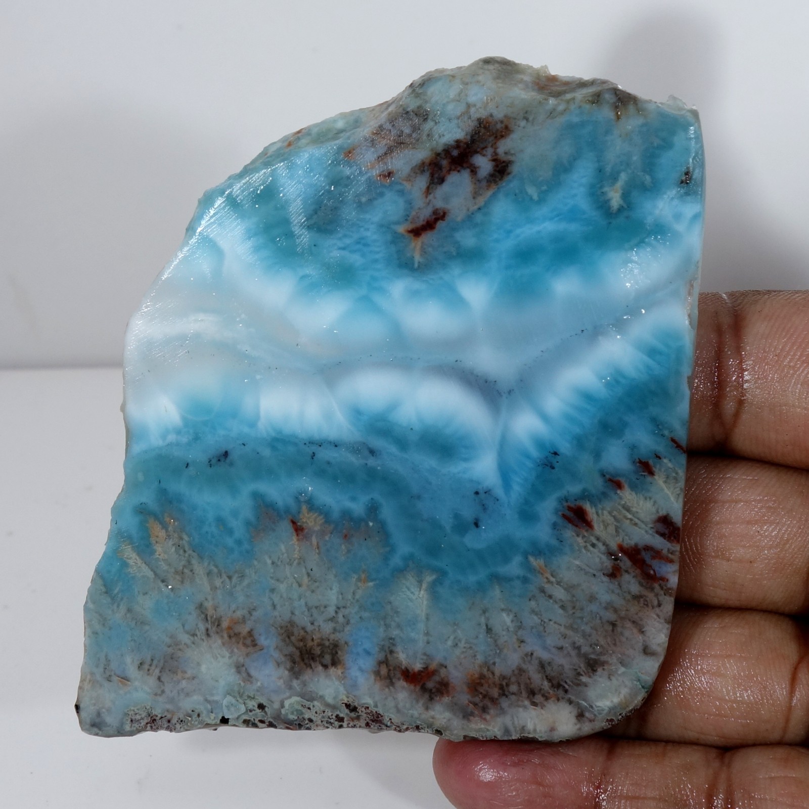 Spiritual Healing Larimar Natural Authentic Slab Rough Blue Gem Stone 388.40 Cts