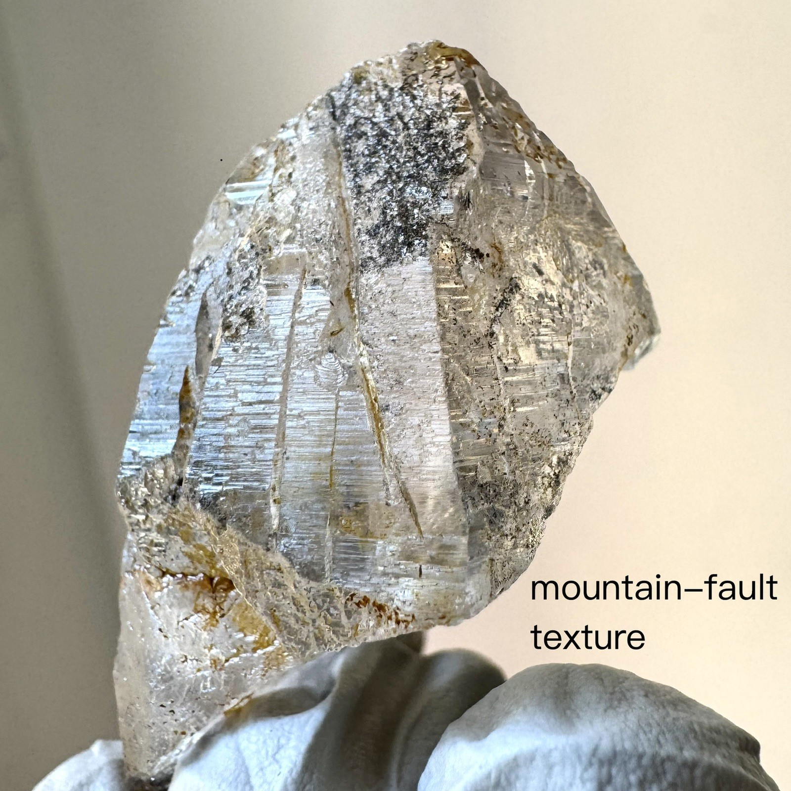 “Golden Fault Peak” Ganesh Himalayan Quartz Nepal Black Phantom Etched Crystal