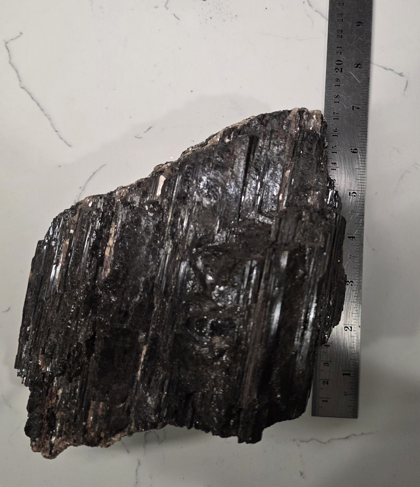 7LB 7″ Natural Black Tourmaline Cluster Mineral Specimen Healing WITH STAND