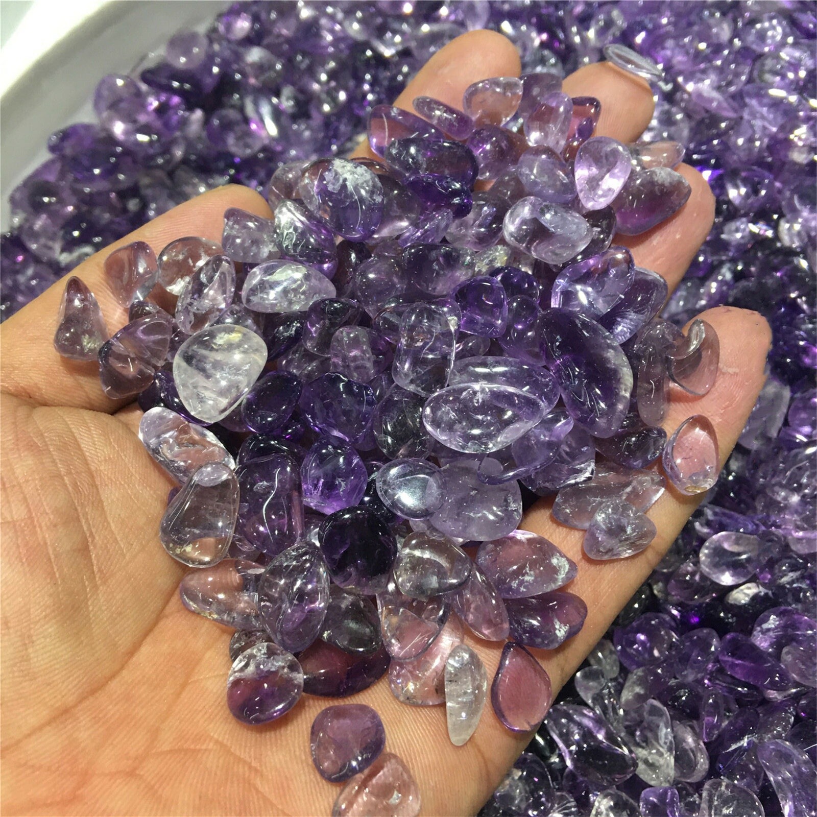 100g TOP!!! Natural Amethyst crystal stone rolling stone Rough Polished 20pc+