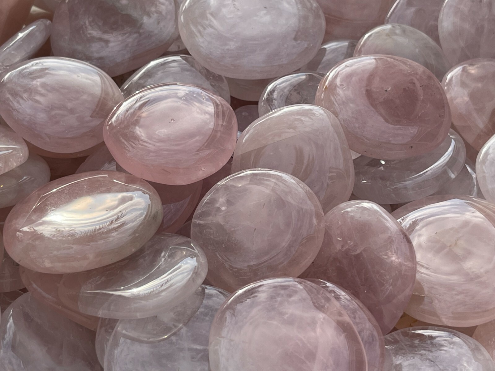 Rose Quartz Smooth Stone,1.5″-2″ Polished Rose Quartz Palm Stone, Wholesale Lot