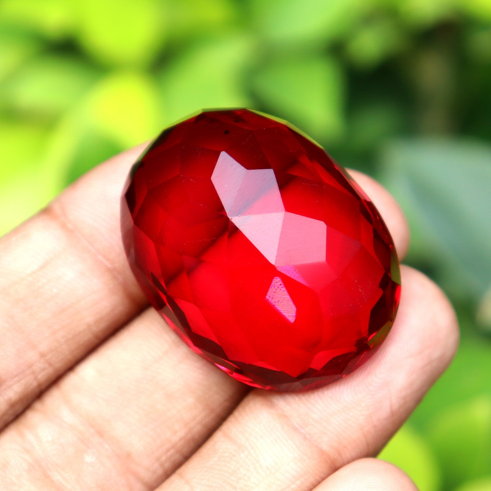 Oval Cut 102 CT BURMA Pigeon Blood Red Ruby Certified Loose Gemstone