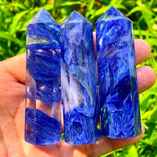 3.15″-3.54″ Natural Blueberry Quartz Crystal Tower Healing Crystal Obelisk