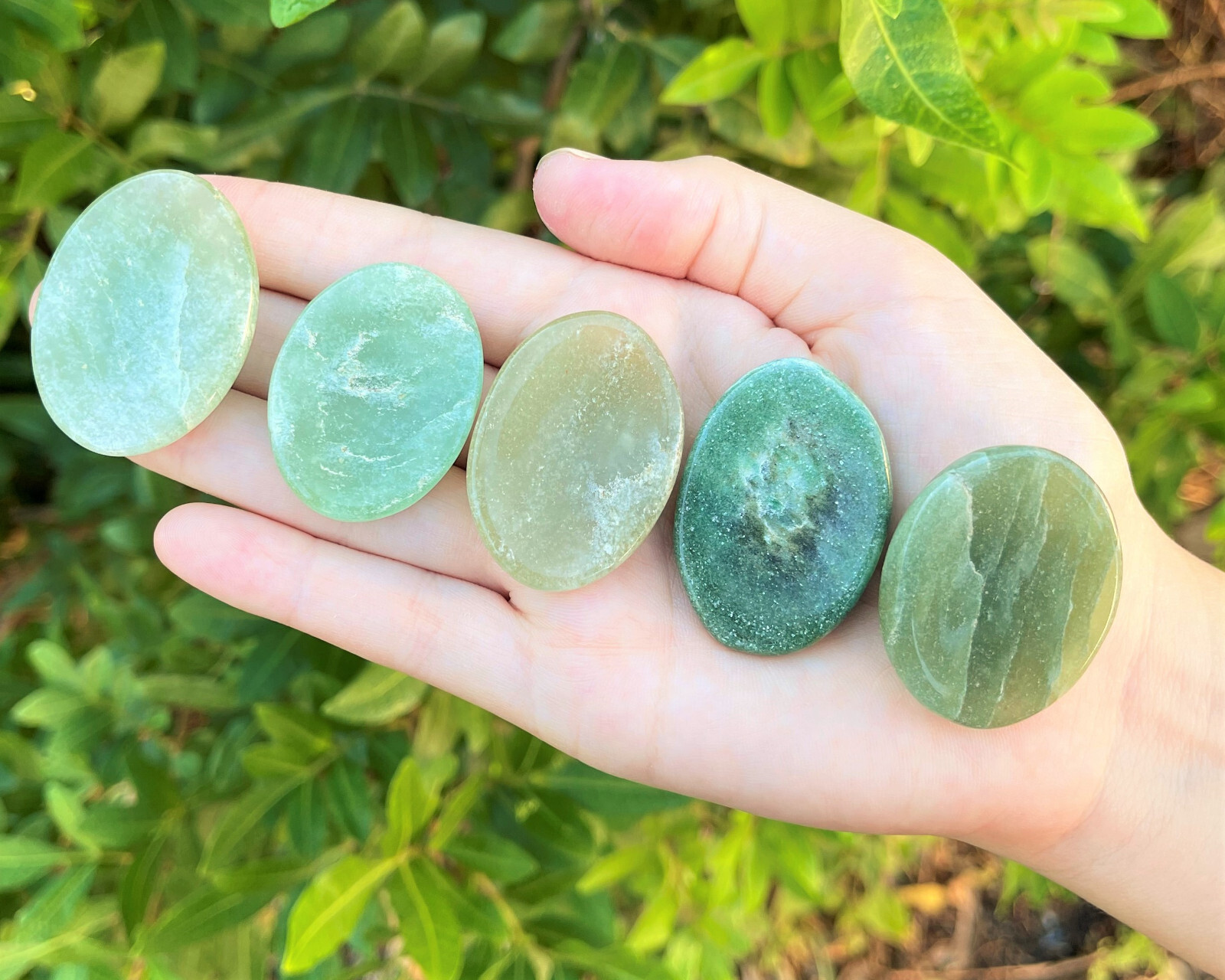 Green Aventurine Worry Stone (Smooth Polished Green Aventurine Palm Stone)