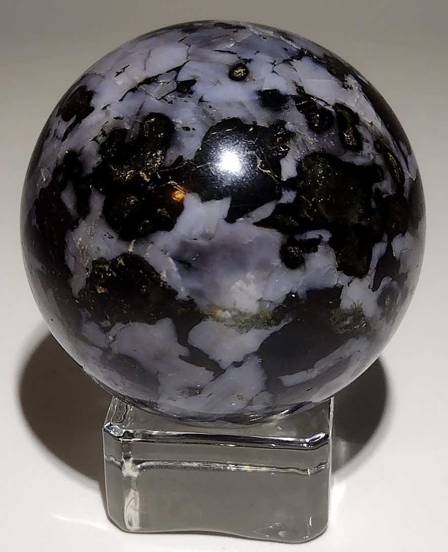 Indigo Gabbro Sphere 49.7mm Mystic Merlinite Crystal Ball Polished Stone