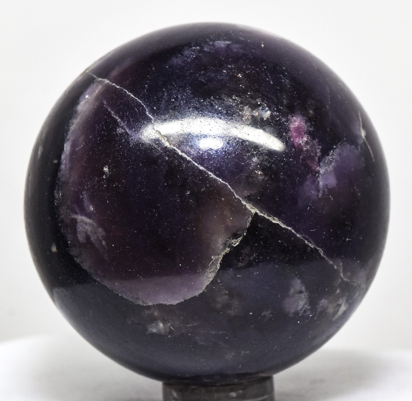 2″ Deep Purple Lepidolite Sphere Polished Lithia Mica Gemstone Ball – Madagascar